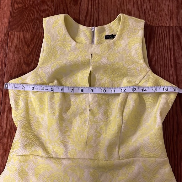 RIVER ISLAND woman’s NEON YELLOW floral LACE shift dress size 36 euro stretch - Picture 11 of 13